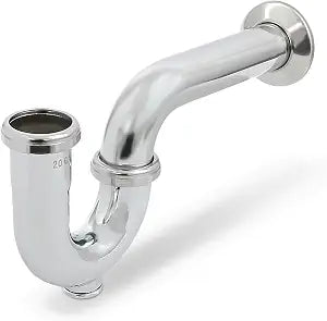 Highcraft Brass P-Trap 1-1/2" Basin Sink Waste Trap with Flange and Cleanout 17-Gauge Sink Trap for Bathroom Sink, Kitchen Sink, Utility Sink Tubular Drain Applications, Chrome Plated Brass Drain Trap