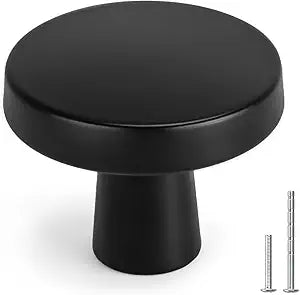 homdiy 15 Pack Black Cabinet Knobs Round Matte Kitchen Handles Zinc Alloy Metal Hardware for Dresser Drawer Desk Cupboard