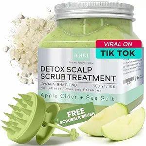Apple Cider & Sea Salt Green Scalp Scrub Sulfate Free with 10% AHA & BHA