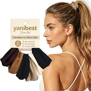 Yanibest Seamless Nylon Hair Ties for Strong Hold, No Crease & long-lasting