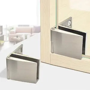 1 Pair 90 Glass Cabinet Hinge, Fits 5-8MM Glass Door Hinge Without Drilling