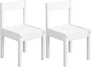 PJ Wood Kids Chair with Top Rail Back Support and Tight Furniture Fixings for Reading, Arts and Crafts, Eating and Other Activities (Set of 2)