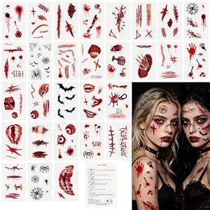 30 Sheets Halloween Temporary Tattoos