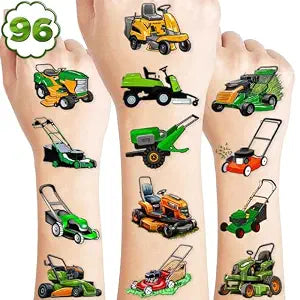 96 PCS Lawn Mower Pre-Cut Temporary Tattoos