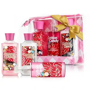 Bath and Body Gift Set, Cotton Candy Scented, 3-Piece Travel Size Collection, Shower Gel, Body Lotion, Body Mist, 3 Fl Oz Each (Cotton Candy)
