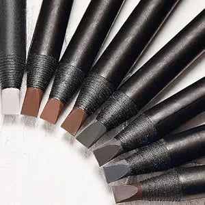 6pcs Waterproof White Black Brown Pre-Draw Mapping Pencils Peel off Eyebrow Pencil Hard Permanent Makeup Eyebrow Pencil (Mix Color)