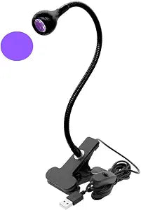 ZOELASS Upgraded Big Chip Flash Curing Nail Lamps for Gel Polish 395nm - 10" 8MM Strong Gooseneck & Clamp, 5V USB Portable Single uv light for gel nails, UV Resin Curing, Blacklight Painting