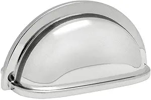 Cosmas 10 Pack 4310CH Polished Chrome Cabinet Hardware Bin Cup Drawer Handle Pull - 3" Inch (76mm) Hole Centers
