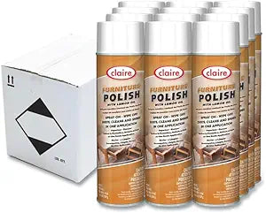 Furniture Polish with Lemon Oil Lemon Scent; 19 oz Aerosol Spray Dozen