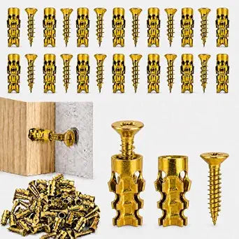 10PCS 6x14mm Short Expansion Anchors & Screws Kit, Cabinet Hinge Repair Set