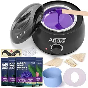 Anruz Waxing Kit for Women Men, Wax Pot Warmer Kit for Hair Removal