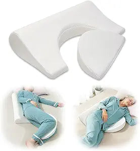 Bedsore Turning Wedge Pillow for Side Sleeping, Positioning Pillow Wedges for Bed Sores Prevention, Bedridden Elderly Pressure Ulcer Cushion, Slope Foam Wedge for After Surgery (Pure White)