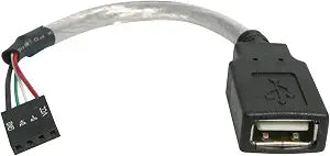 StarTech 6in 4 Pin USB 2.0 Motherboard Header to USB-A Cable Female