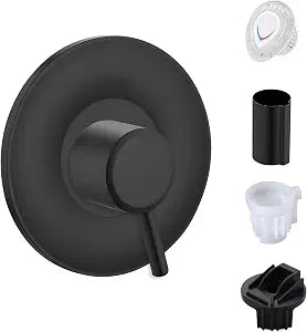 Universal Shower Valve Trim Kit, Single-Handle, Compatible with Moen Moentrol & Posi-Temp Valves, Black 2-Hole Wall Mount Shower Handle Replacement Kit