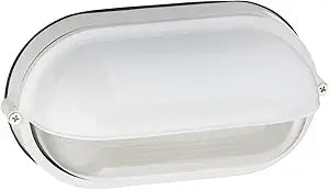 Nauticus - Wet Location Bulkhead - White Finish - Frosted Glass Shade