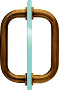 C.R. LAURENCE SDPR6ABR CRL Antique Brass 6" Tubular Back-to-Back 3/4" Diameter Shower Door Pull Handles