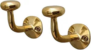 Unlacquered Brass Wall Hooks | Vintage, Antique, Heavy Duty Decorative Hooks for Coats, Towels, Robes | Home Decor, Bathroom, Mudroom, Entryway (Set of 2)