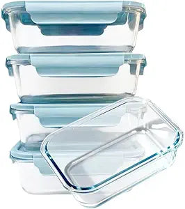 5Pack (35oz with Lunch Bag) Glass Food Storage Containers with Lids for Kitchen Meal Prep, Fridge Organization, Lunch Box