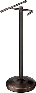 Freestanding Toilet Paper Holder Stand, Heavy Duty Oil Rubbed Bronze Stainless Steel Toilet Paper Holder with Weighted Base, Rustproof & Tool-Free Installation for Modern Bathrooms
