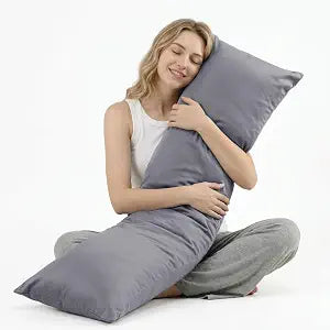 MIOTO Cooling Weighted Body Pillow with Tencel Cover48" x 14" 8.5lbs - Quilted Glass Beads Body Pillows for Better Sleep, Weighted Pillow for Adults, Long Pillow for Bed, Ideal Side Sleeper Pillow