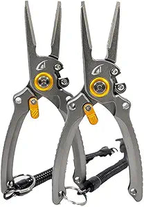 danco 2 Pack 7.5" Aluminum Fishing Side Cutters with Sheath, Fishing Line and Wire Cutter, Saltwater Safe, Fresh/Saltwater Fishing