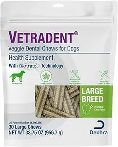 Vetradent Veggie Dental Chews for Large Dogs