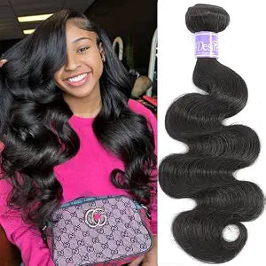 16A Body Wave Bundles Human Hair One Bundle 18 inch 100% Unprocessed Brazilian Virgin Body Wave Human Hair Bundles for Black Women Natural Black