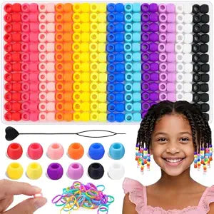 Tinkrstuff 300Pcs 10mm Multicolor Small Silicone Hair Beads