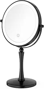 GURUN 8-inch Makeup Mirror with Lights, 1X/20X Lighted Makeup Mirror with Magnification, 3 Color LED Lighting Dual-Sided Vanity Mirror, Touch Control, Ideal for Women Mom (8in,20X)