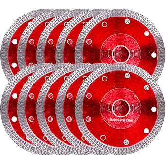 10Pcs Diamond Saw Blade for Angle Grinder & Tile Cutter, 4-1/2" Super Thin Indestructible Disc for Smooth Cutting Ceramic, Porcelain Tiles, Granite, Marbles, Concrete, Brick, Block, Stone