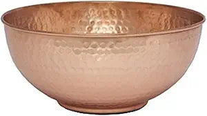 GoCraft Pure Copper Mixing Bowl with Hammered Finish for Salad, Egg Beating, Decorative & Kitchen Serving Purposes - 7.5" (Medium)