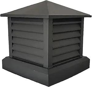 Chimney Cap Square 18 inch Aluminum Alloy Villa Chimney Cover for Outside, Fireplace Cowl Top Drain Roof Vent Louver Cap Protection from Birds Debris Rain Flue Cover