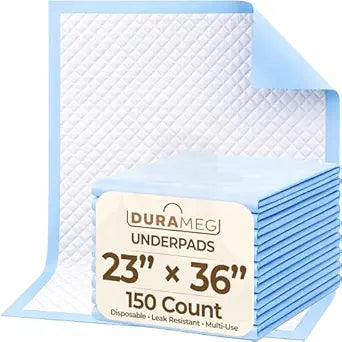 Disposable Underpads 23x36, Chux Pads, 150 Count, Moderate Absorbency Bed Pads, Incontinence Large Pads for Adults & Elderly, Puppy Training Pads, Waterproof Leakproof Mattress & Furniture Protectors