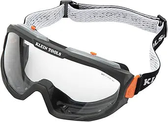 Klein Tools 60479 Safety Goggles, Clear Lens PPE Eye Protection, Anti-Fog, Scratch-Resistant, UV Protection, Adjustable Vents