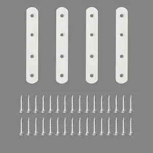 Alise Flat Bracket ,5 Inch White Mending Plate Flat Brace for Wood Shelves