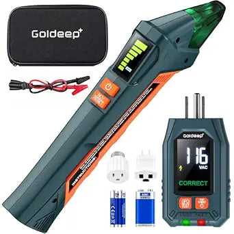 Goldeep Circuit Breaker Finder, GFCI Outlet Tester with Digital LCD Display