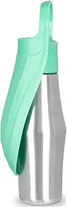 Dog Water Bottle, 27oz(750ml) Large Portable Dog Water Bottle, Dog Travel Water Bottle, Dog Water Bottle Dispenser, Stainless Steel Pet Travel Cup Outdoor Dog Water Bowl Bottle (Light Green)