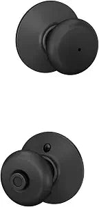 Schlage Plymouth Bed/Bath Privacy Door Knob with Lock, Matte Black