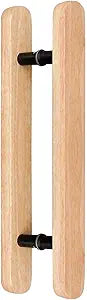 Wood Glass Door Handle 16in,Sauna Room Handle Double Sided Push Pull Door Handles,H Shape Wooden Sliding Barn Door Handle,Indoor Outdoor Commercial Push Handle Set