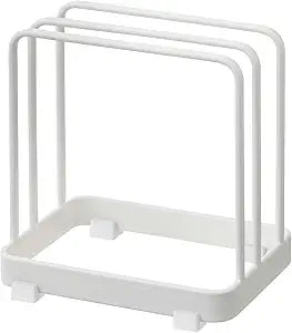 YAMAZAKI Home Plate Cutting Board Stand - Kitchen Storage Rack Holder Organizer - Steel