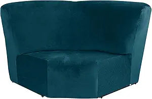 MIFXIN Corner Sofa Cover 1 Piece Velvet Stretch Corner Couch Cover for Sectional Recliner Sofa Slipcover Reclining L Shape Sofa Couch Additional Seat (Deep Blue)