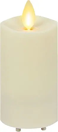 Luminara Outdoor Slim Pillar Flameless LED Candle, Ivory 2" x 4.5", Moving Flame Weather Resistant Timer Ready Battery Operated Safe Melted Edge