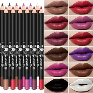 12PCS Lip Liner Pencil, 12 Colors Waterproof Matte Lip Liner Set (SET B)