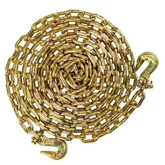 BulletProof Hitches - 5/16" x 16' Transport Chains - 5/16 Inch Chain Rated to 18,800 lbs with a Working Load Limit of 4,700 lbs - Grade 70, DOT Compliant - Gold Chromate, Corrosion Resistant