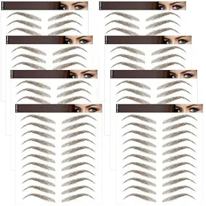 Aresvns Brown Eyebrow Tattoo Stickers for Women Girls, 8 Sheets 88 Pairs
