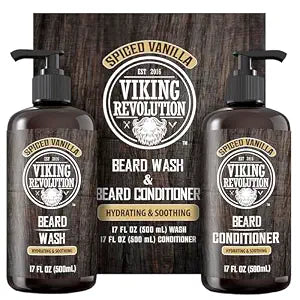 Viking Revolution Beard Wash & Conditioner Set - Spiced Vanilla - 17 oz