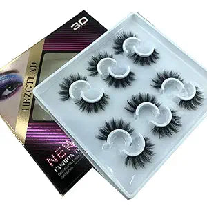 6 Pairs Fluffy False Eyelashes Natural Faux Mink Strip 3D Lashes Pack (MDF-4)