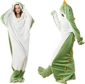 Wearable Dinosaur Blanket Animal Sleeping Bag Super Soft Warm Cozy Flannel Fleece - Cosplay Dinosaur Gifts (S Fit for Height 4'5"-4'9")