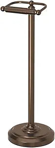 Gatco 1436BZ Toilet Paper Holder Stand, Bronze Finish, Freestanding Bathroom Floor Stand, Weighted Base