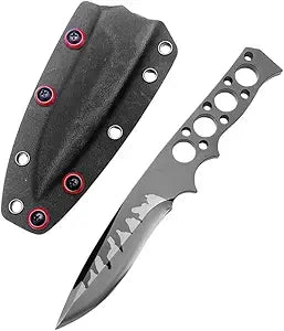 8.18" Outdoor Fixde Blade Knife, 3.93" Full Tang Blade, DC53 Tool Steel Pre-Sharpened Knife Blank, DIY Project Ready w/Sheath